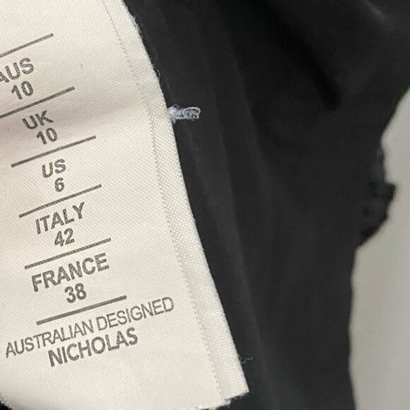 Nicholas Black Mosaic Lace Ball Dress Black Tie Evening Tea Length Size 6 Goth - Picture 5 of 11